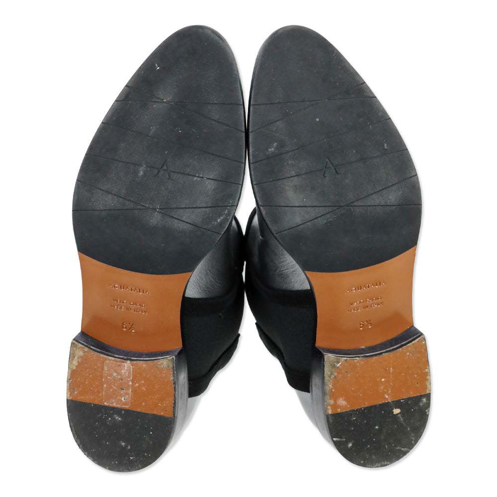 Aquatalia Metallic Gunmetal Leather Yasmine Naplak Chelsea Boot