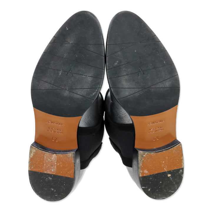 Aquatalia Metallic Gunmetal Leather Yasmine Naplak Chelsea Boot