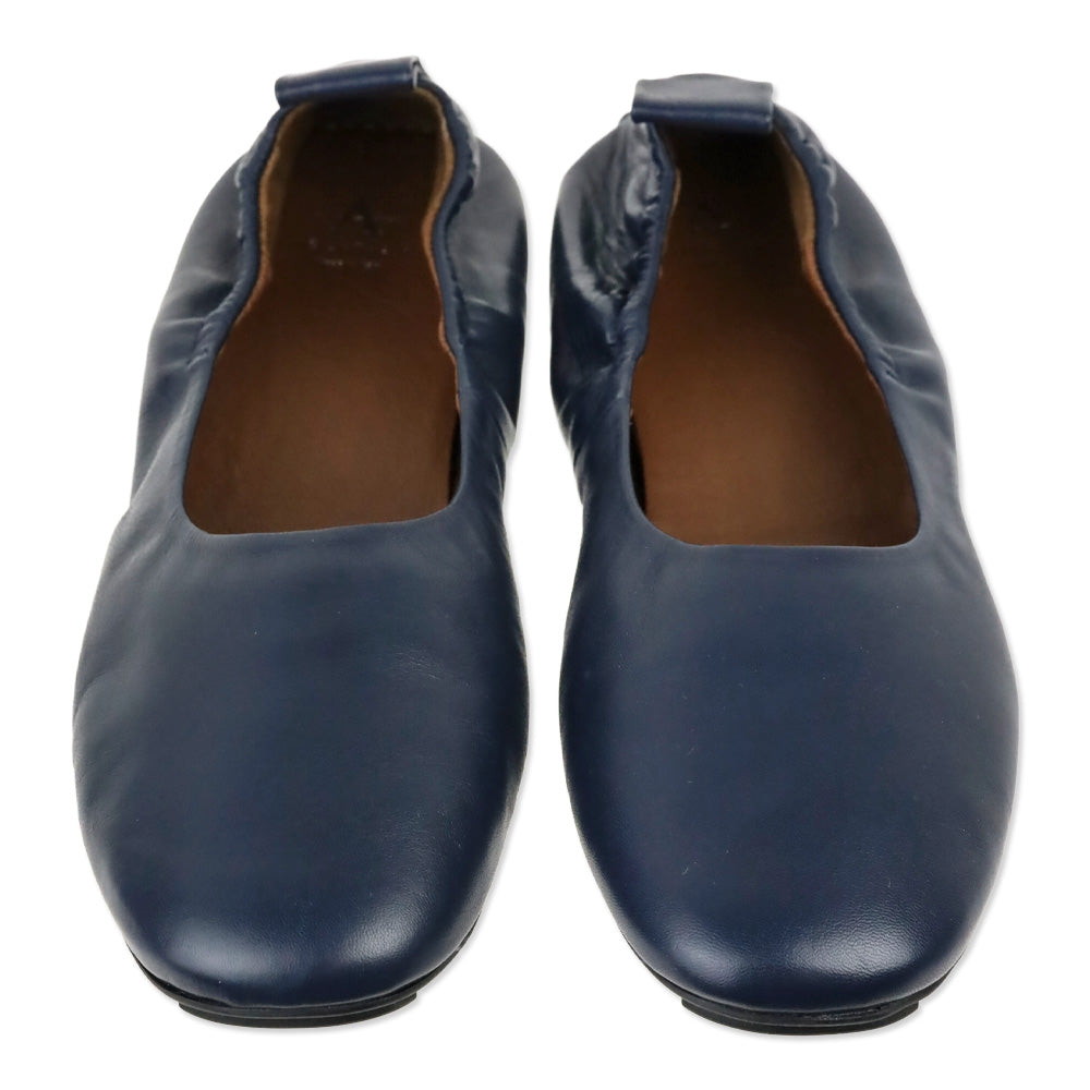 Aquatalia Navy Quortney‎ Weatherproof Leather Ballet Flat
