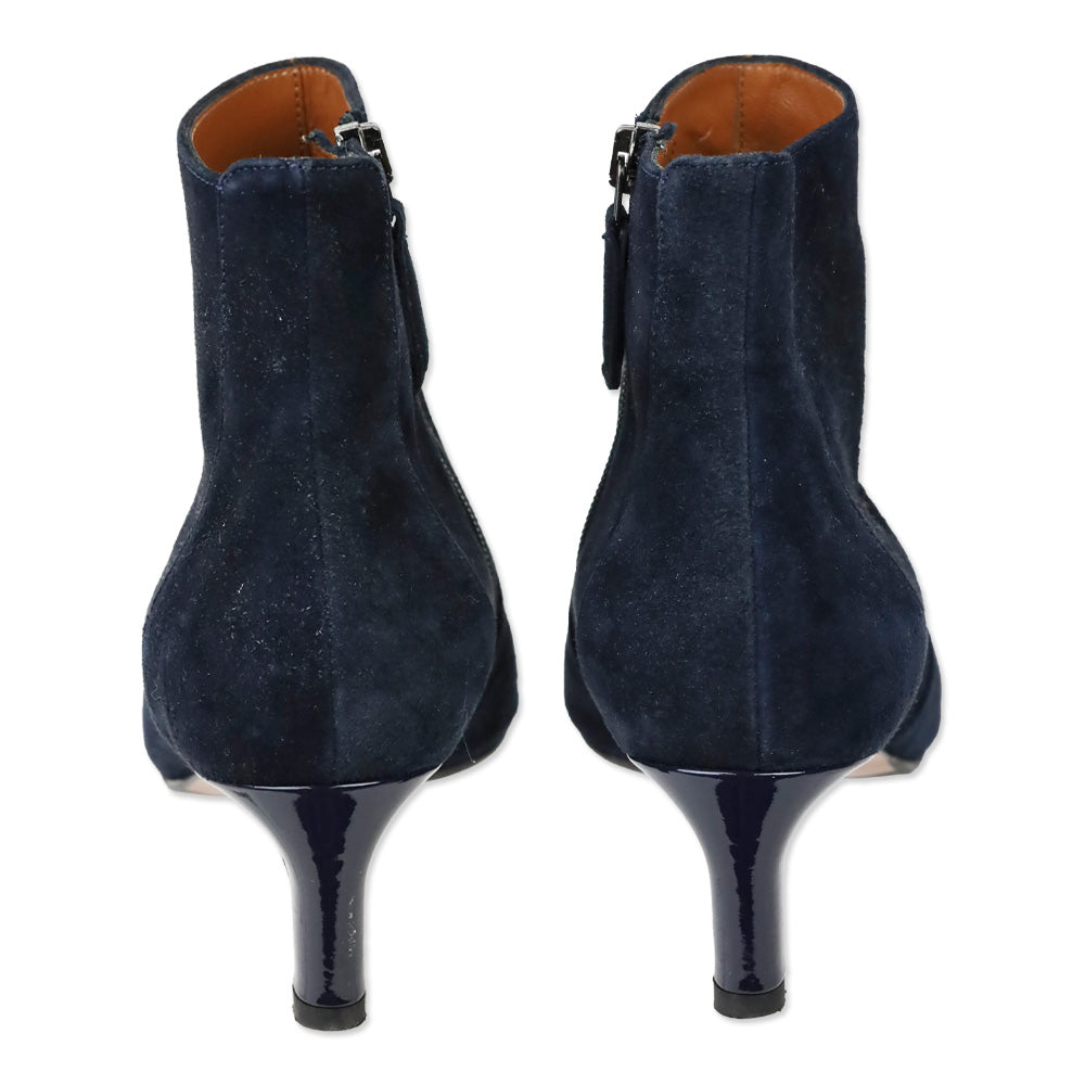 Aquatalia Navy Suede Ankle Booties