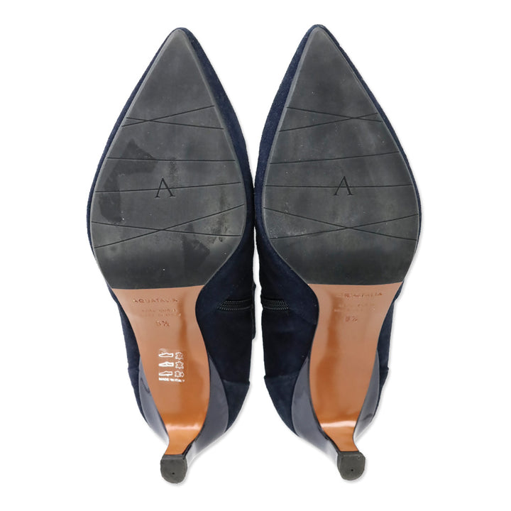 Aquatalia Navy Suede Ankle Booties