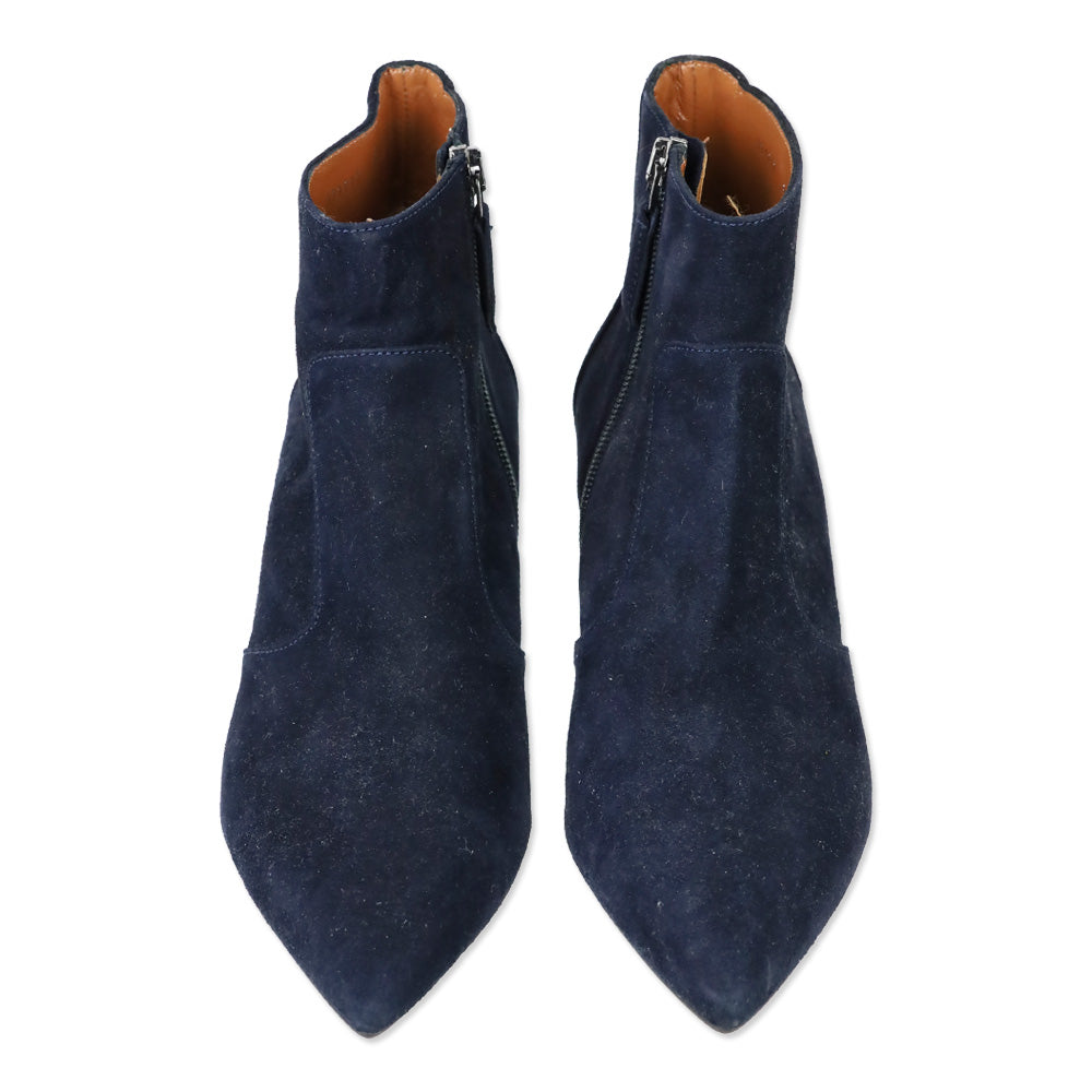 Aquatalia Navy Suede Ankle Booties