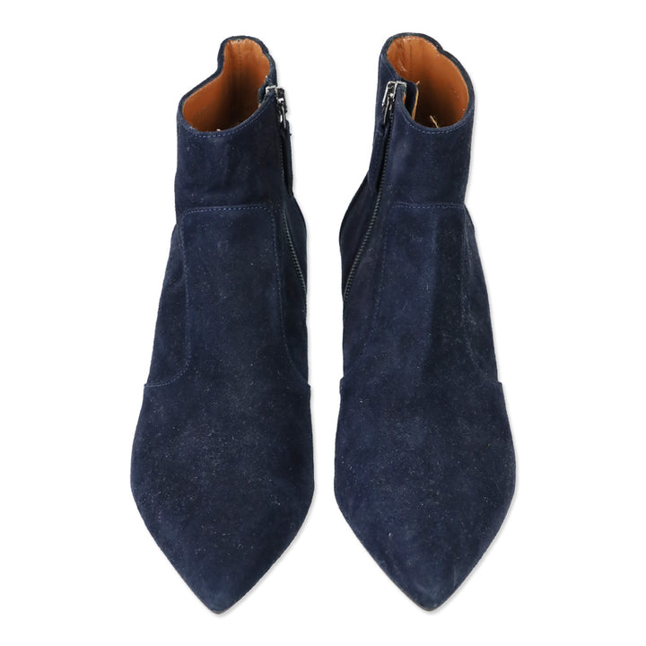 Aquatalia Navy Suede Ankle Booties