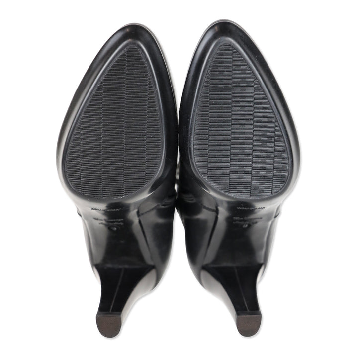 Aquatalia Royal Black Leather Zip Waterproof Ankle Bootie