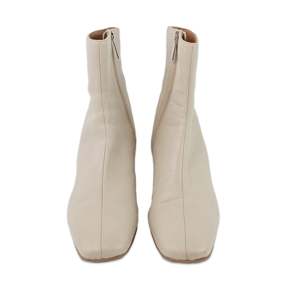 Aquatalia Selini Ivory Leather Ankle Boot