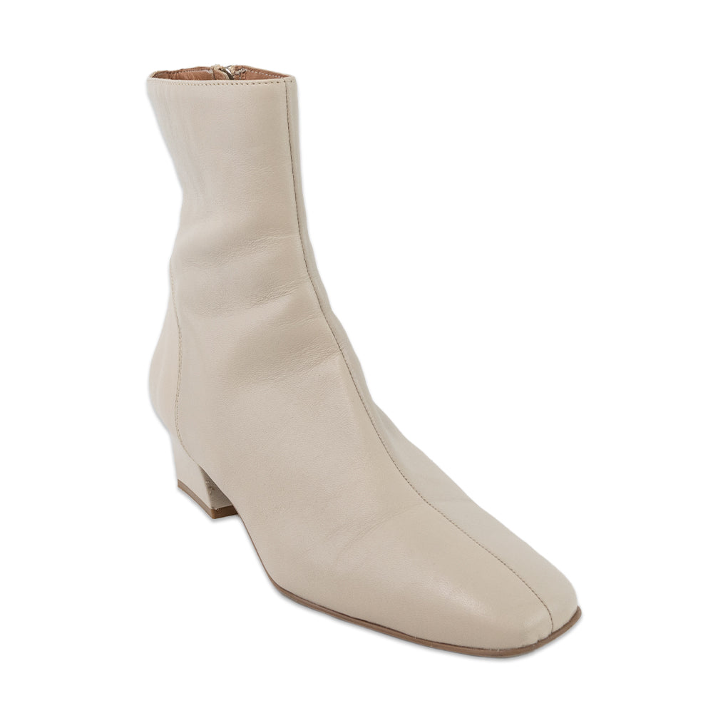 Aquatalia Selini Ivory Leather Ankle Boot