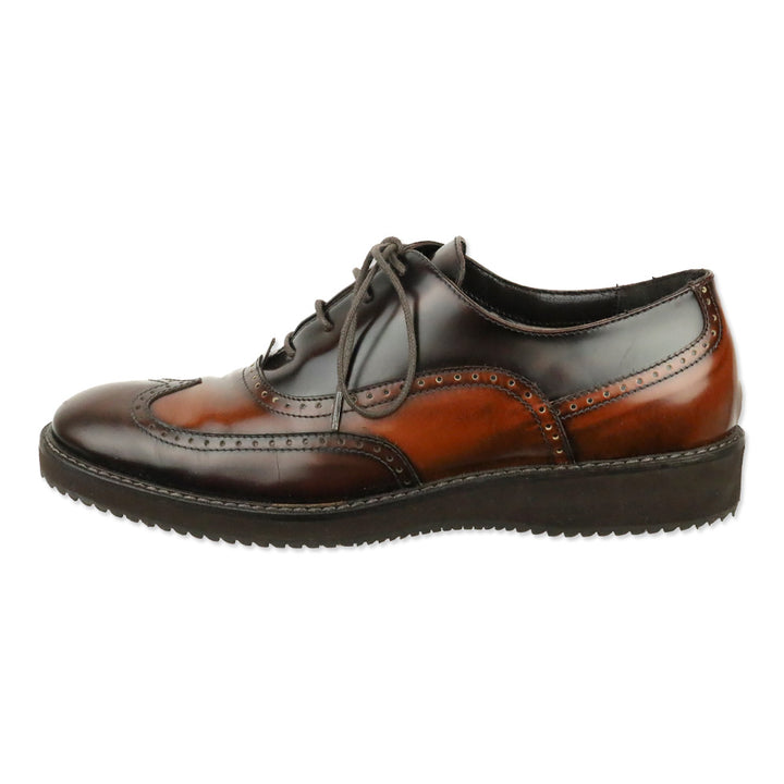 Aquatalia Xandra Brown Leather Closed Oxfords
