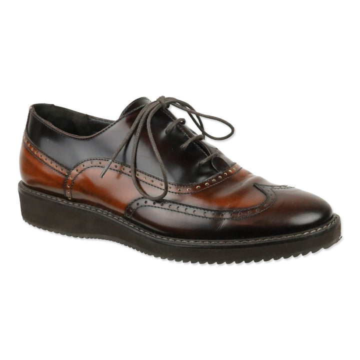 Aquatalia Xandra Brown Leather Closed Oxfords
