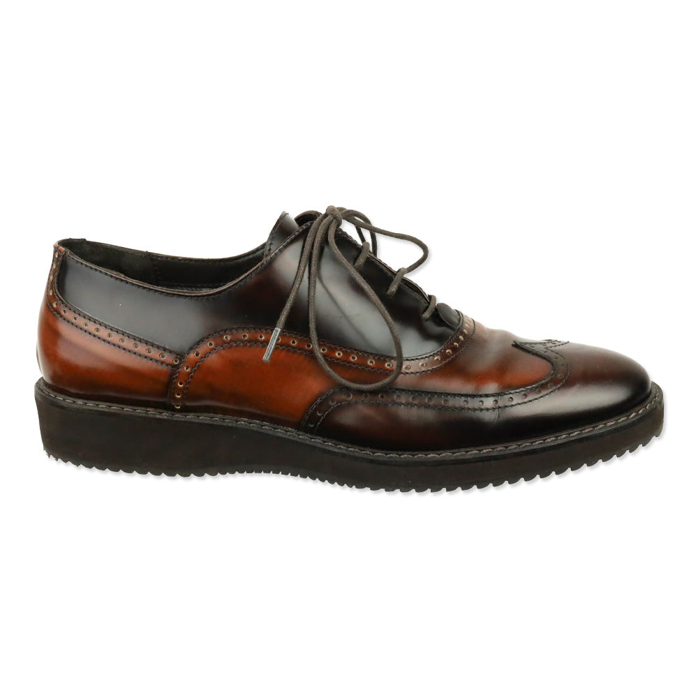 Aquatalia Xandra Brown Leather Closed Oxfords