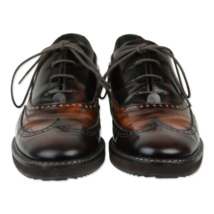 Aquatalia Xandra Brown Leather Closed Oxfords