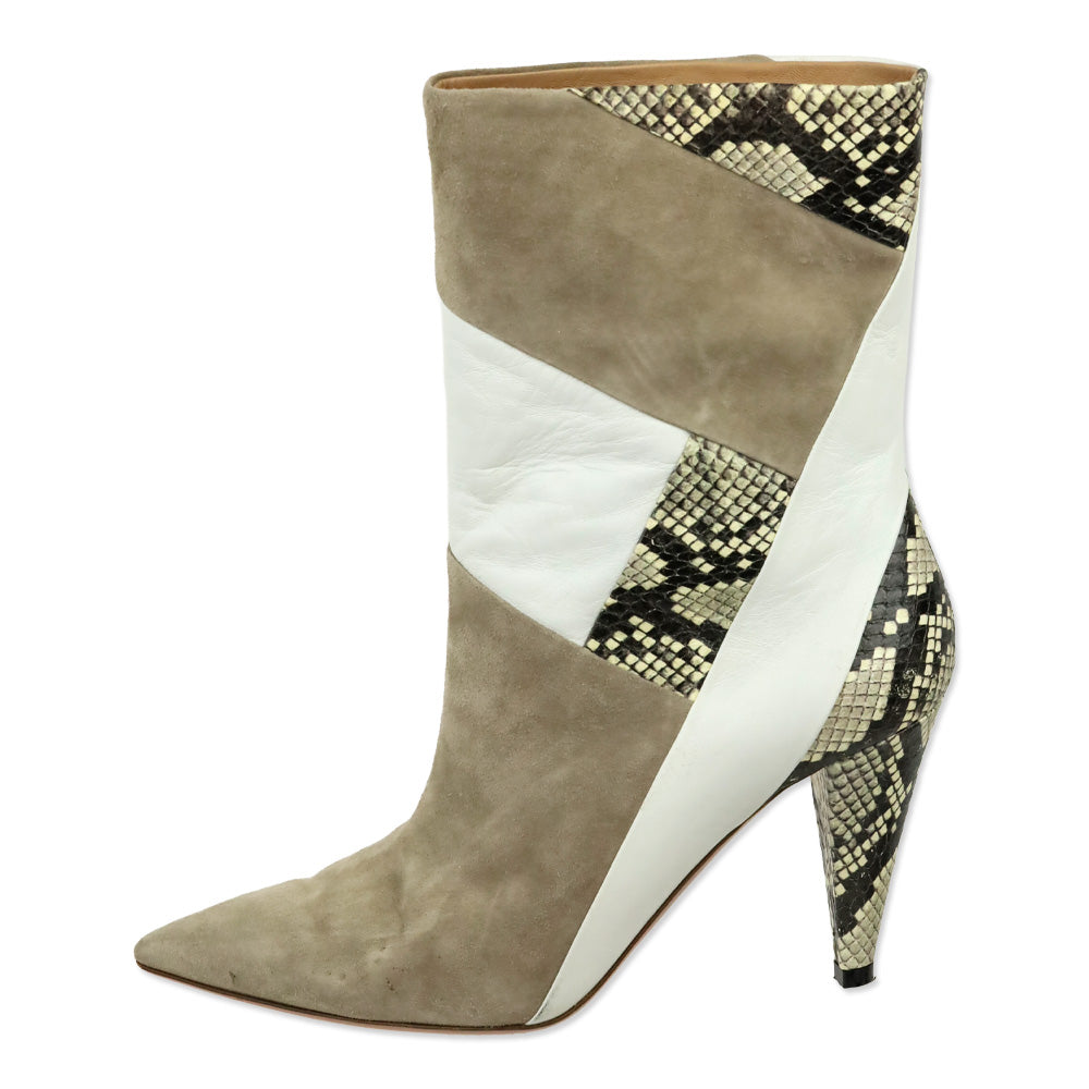 Aquazzura Multi Leather Calder Snake-Effect Ankle Boots