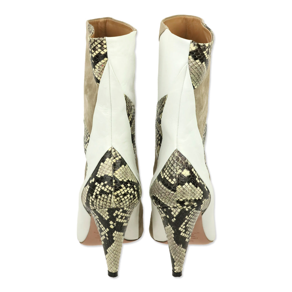 Aquazzura Multi Leather Calder Snake-Effect Ankle Boots