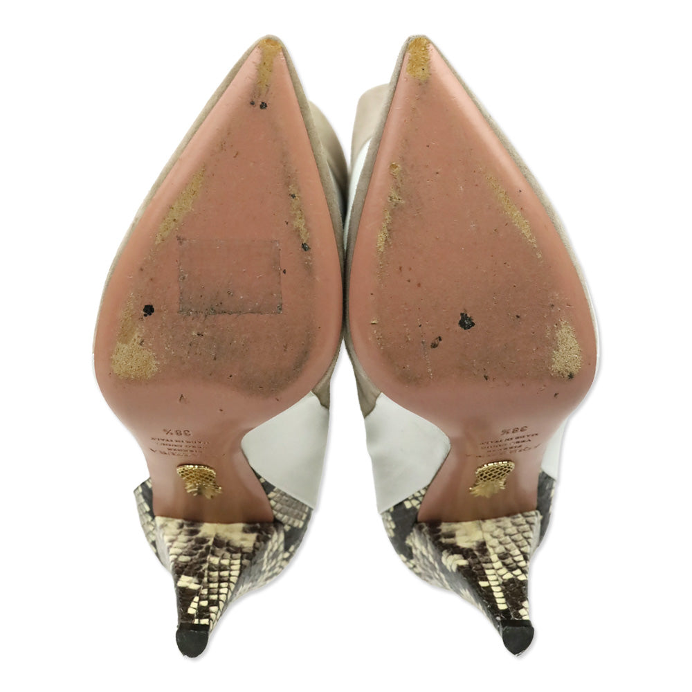 Aquazzura Multi Leather Calder Snake-Effect Ankle Boots