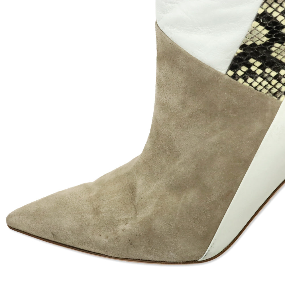 Aquazzura Multi Leather Calder Snake-Effect Ankle Boots