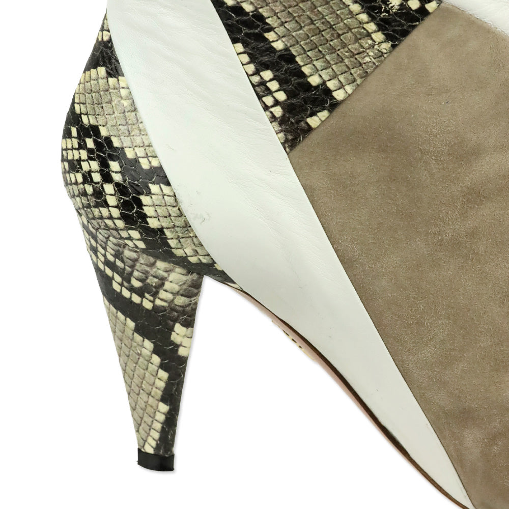 Aquazzura Multi Leather Calder Snake-Effect Ankle Boots