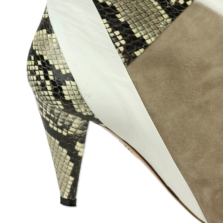 Aquazzura Multi Leather Calder Snake-Effect Ankle Boots