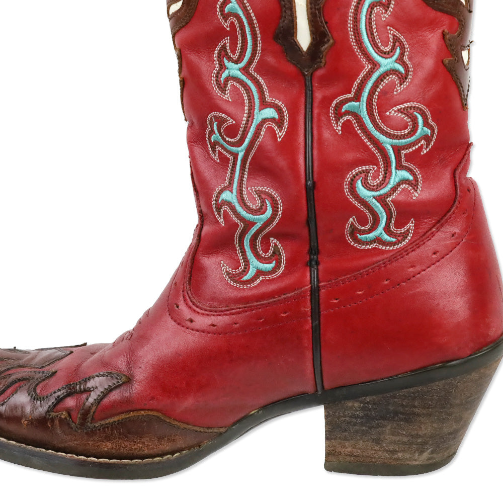 Ariat Brown/Red Wichita Mesa Leather Cowboy Boots