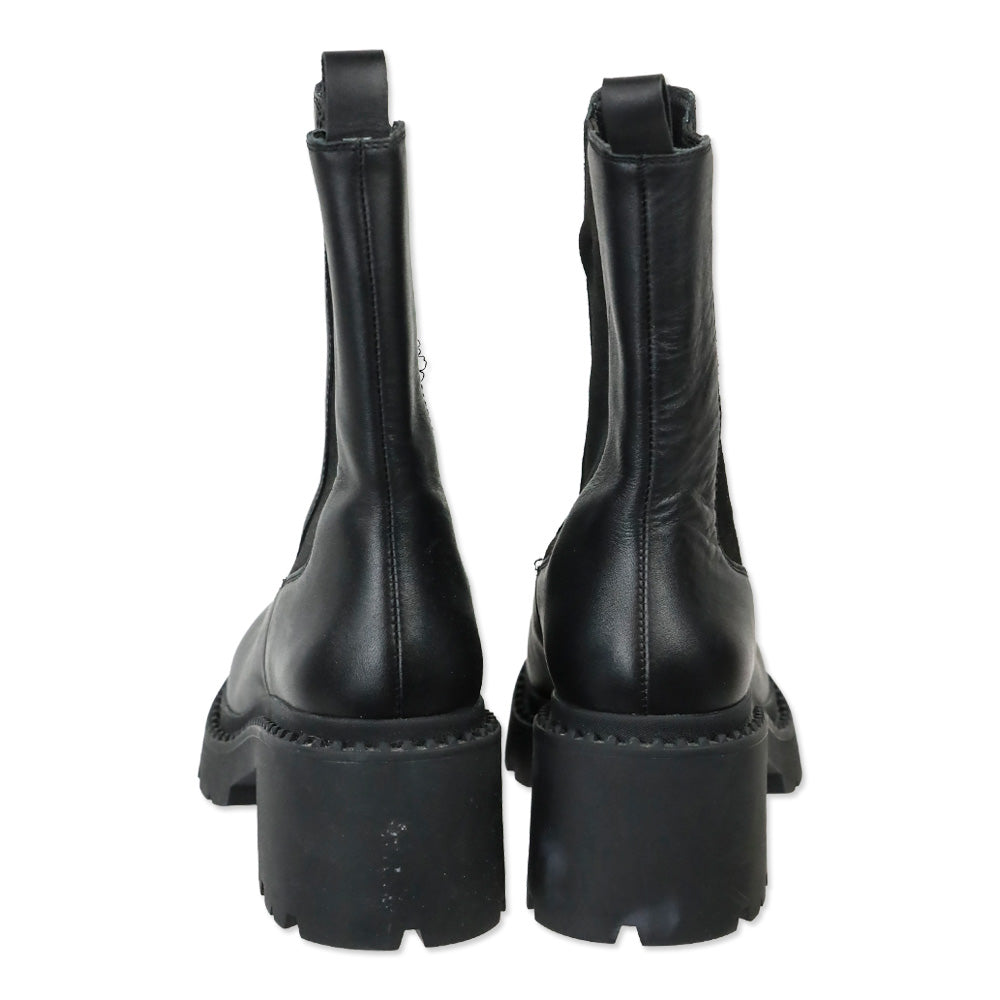 Ash Nile Black Leather Platform Chelsea Boot