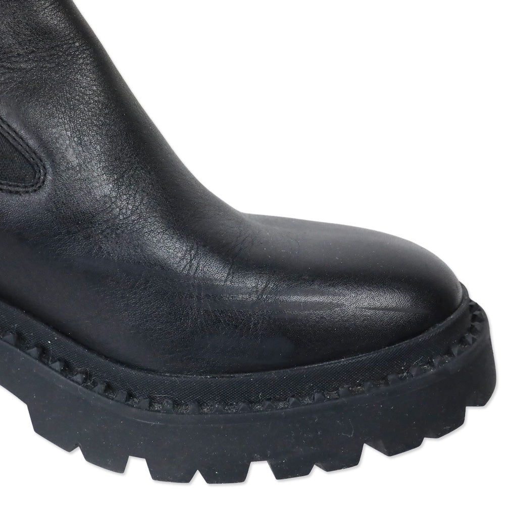 Ash Nile Black Leather Platform Chelsea Boot