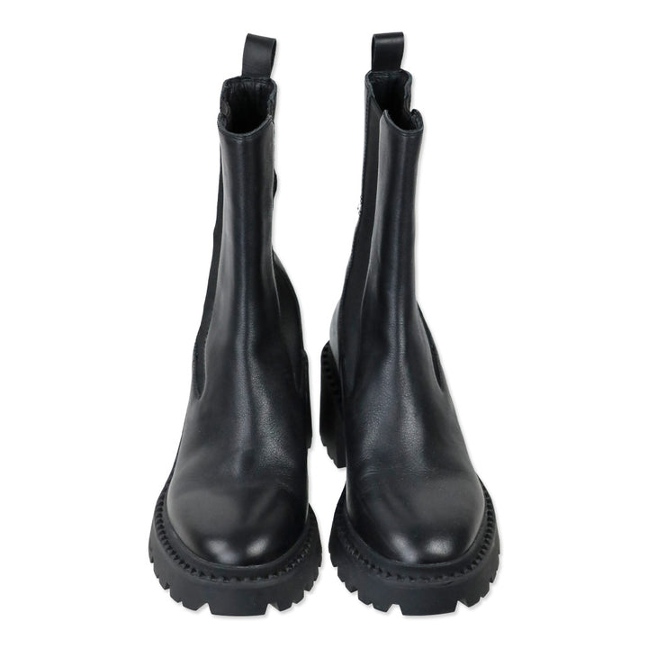 Ash Nile Black Leather Platform Chelsea Boot