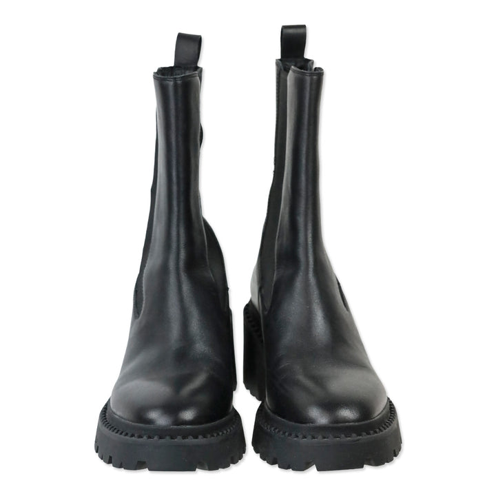 Ash Nile Black Leather Platform Chelsea Boot