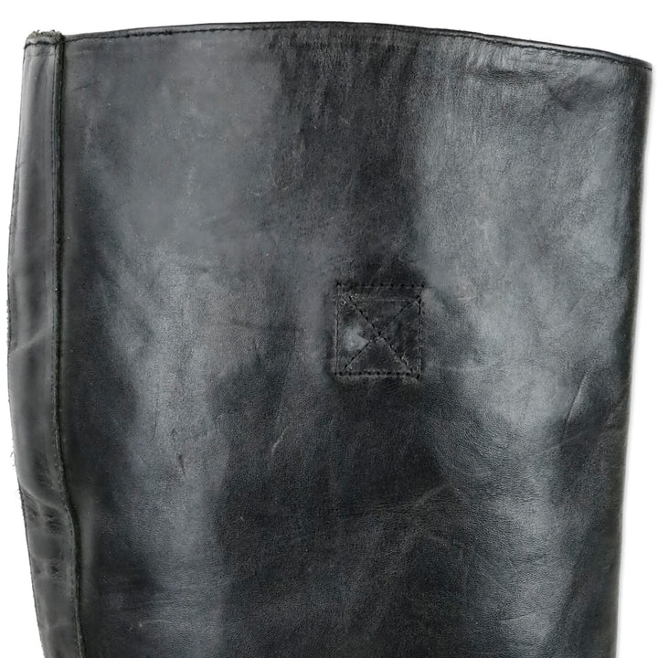 Ash Vamos Black Leather Studded Knee-High Riding Boots