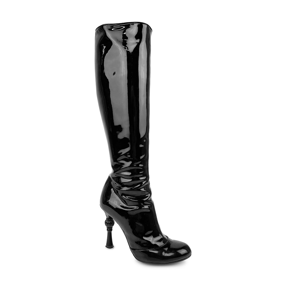 Dolce & Gabbana Black Patent Leather Knee High Boots