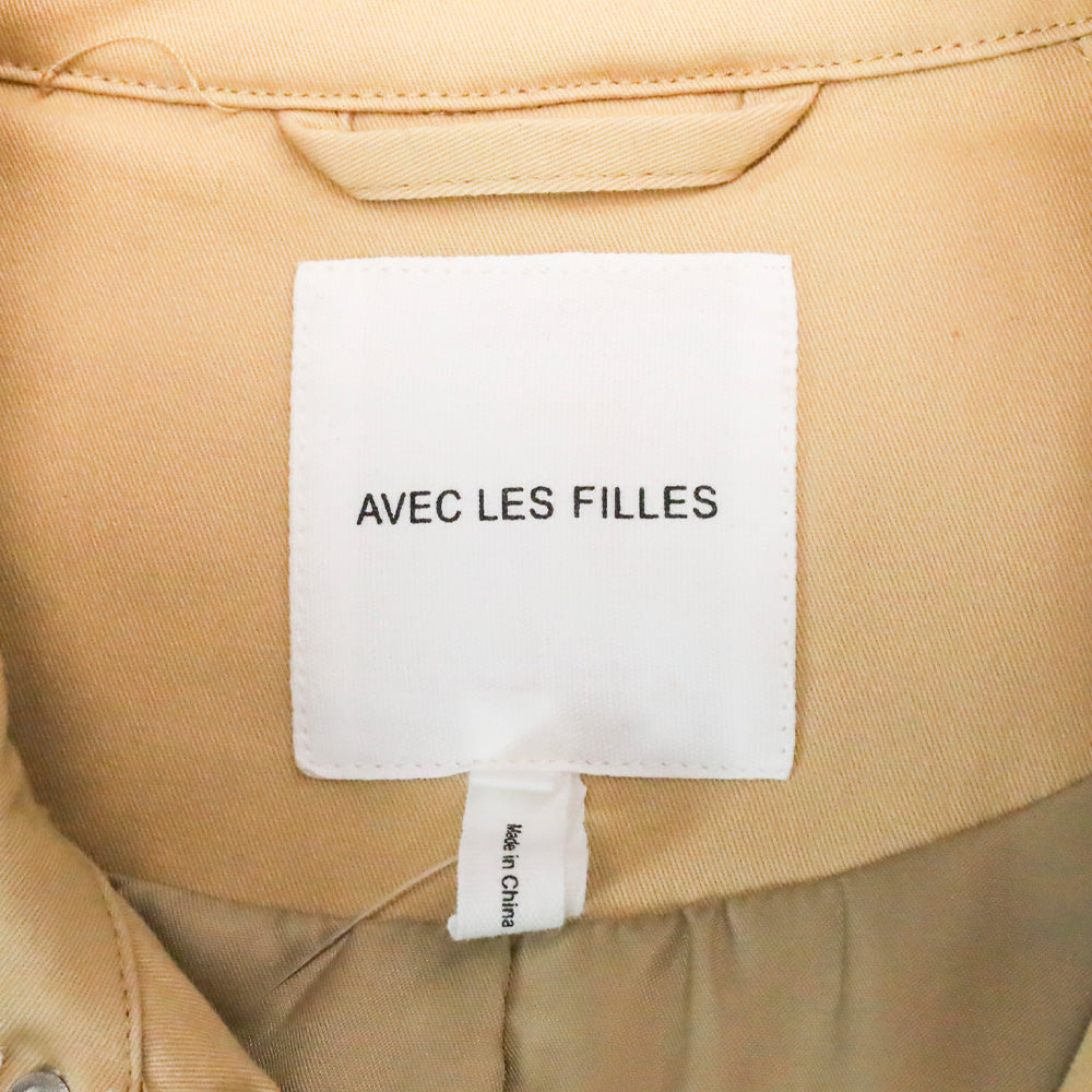 Avec Les Filles Beige Cropped Combo Trench Jacket