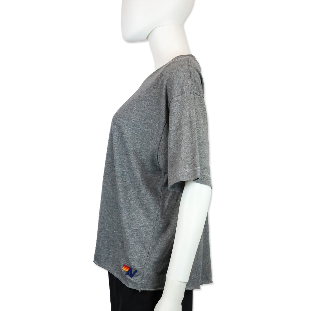 Aviator Nation Grey Lightning Bolt Boyfriend Tee