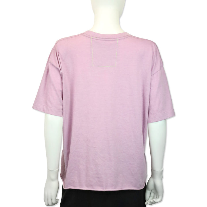 Aviator Nation Mauve Purple Rainbow Heart Stitch Boyfriend Tee