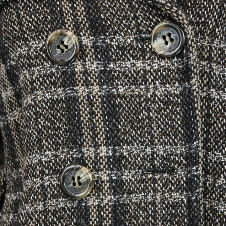 BCBGMaxazria Brown/Multi-Color Tweed Fur Trim 3/4 Sleeve Jacket