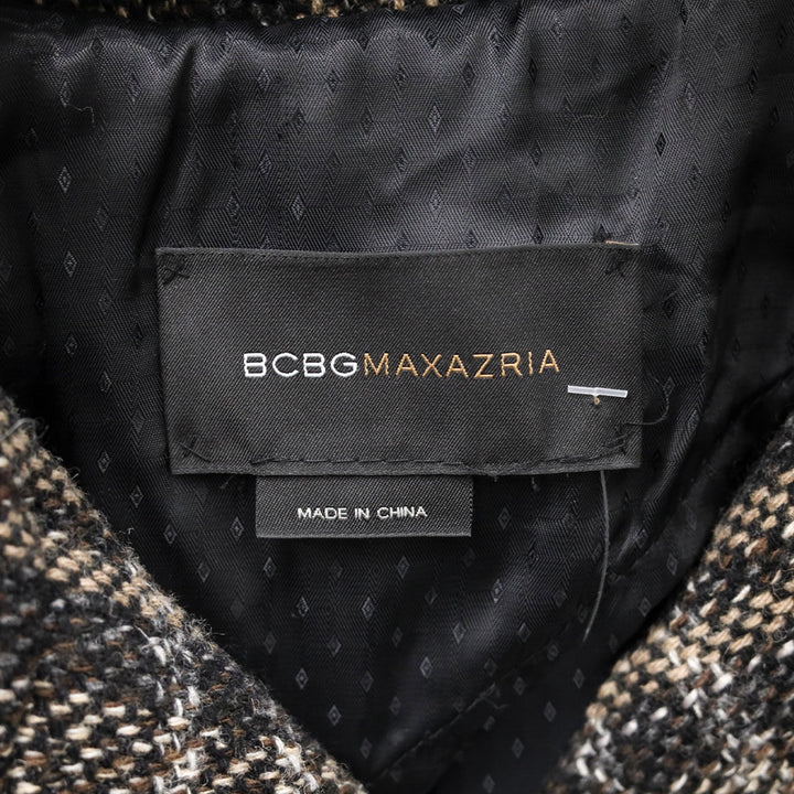 BCBGMaxazria Brown/Multi-Color Tweed Fur Trim 3/4 Sleeve Jacket
