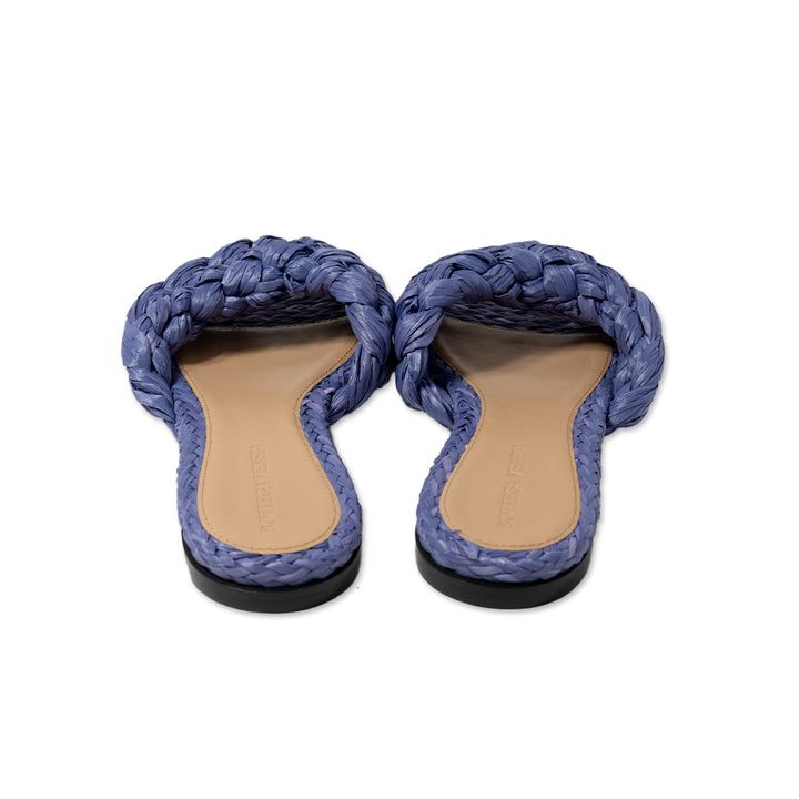 Bottega Veneta Stretch Intrecciato Flat Lilac Sandals