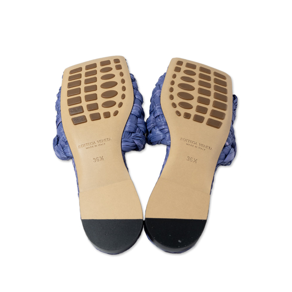 Bottega Veneta Stretch Intrecciato Flat Lilac Sandals