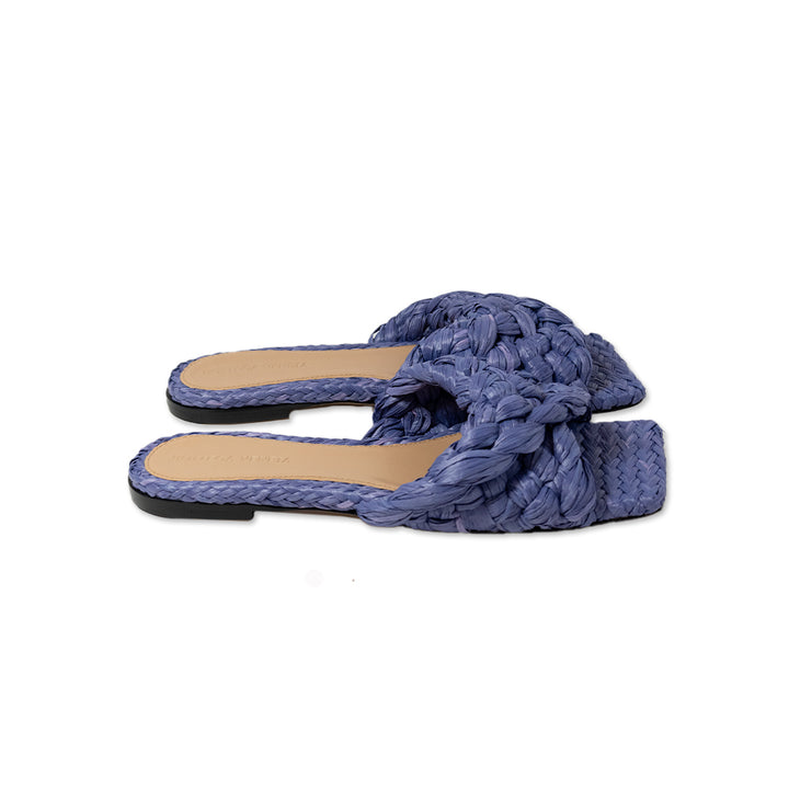 Bottega Veneta Stretch Intrecciato Flat Lilac Sandals