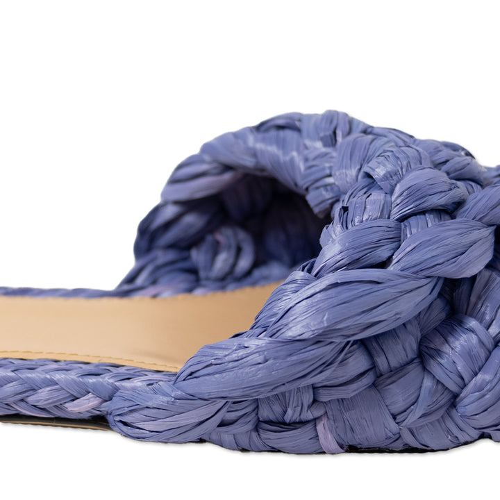 Bottega Veneta Stretch Intrecciato Flat Lilac Sandals