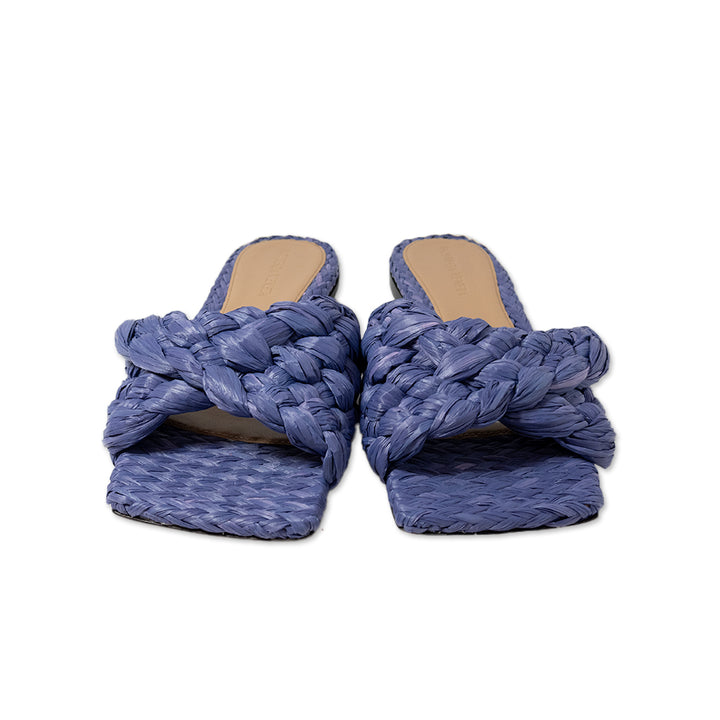 Bottega Veneta Stretch Intrecciato Flat Lilac Sandals