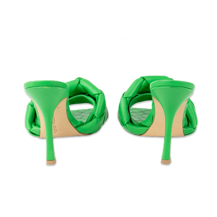 Bottega Veneta Green The Lido Maxi Intrecciato Leather Sandals