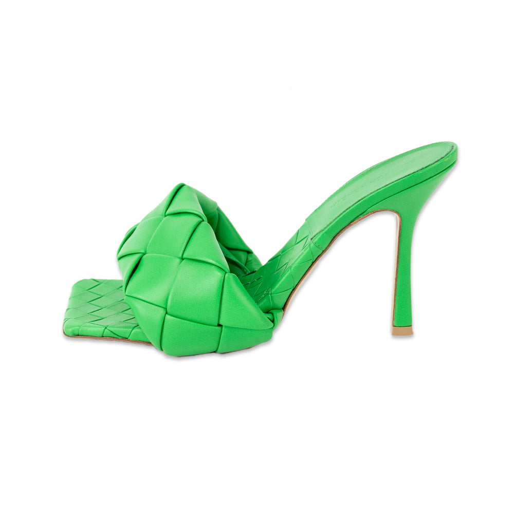 Bottega Veneta Green The Lido Maxi Intrecciato Leather Sandals