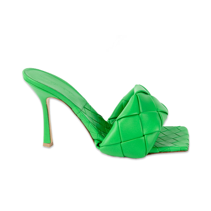 Bottega Veneta Green The Lido Maxi Intrecciato Leather Sandals