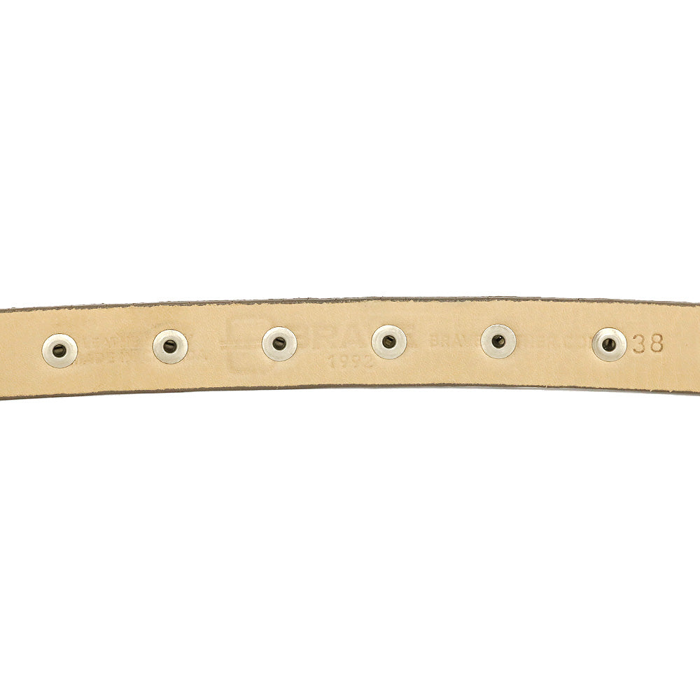 BRAVE Leather Grey Snakeskin Silver Studded Belt