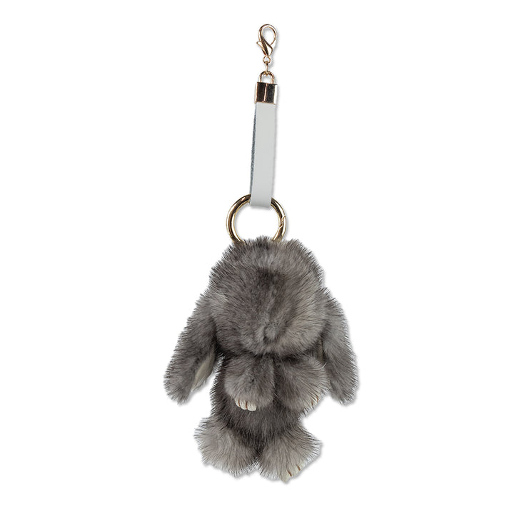 Sable Fur Gray Rabbit Keychain