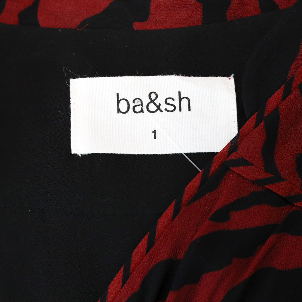 Ba&sh Selena Crimson Zebra Print Wrap Dress