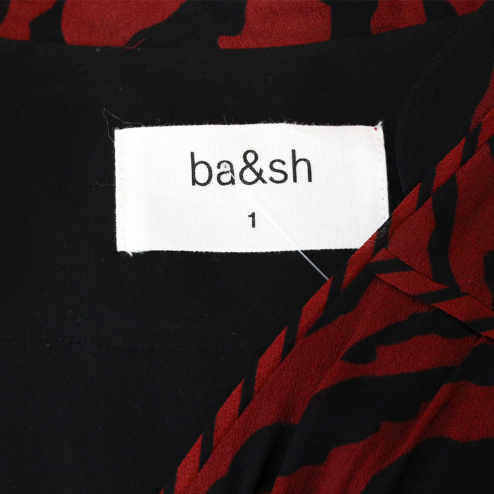 Ba&sh Selena Crimson Zebra Print Wrap Dress