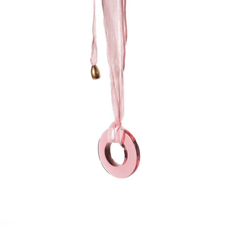 Baccarat Pink Circle Crystal Pendant Necklace