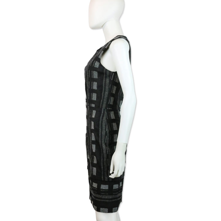Balenciaga 2010 Black Check Plaid Sleeveless Dress