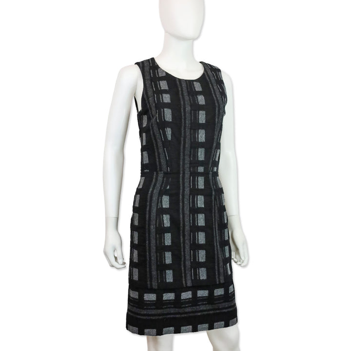 Balenciaga 2010 Black Check Plaid Sleeveless Dress
