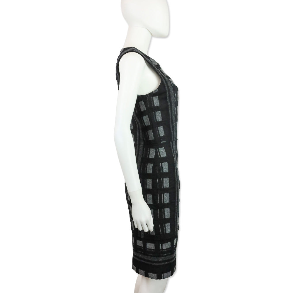 Balenciaga 2010 Black Check Plaid Sleeveless Dress