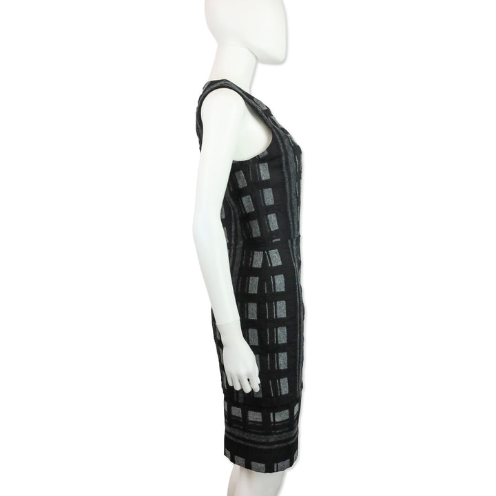Balenciaga 2010 Black Check Plaid Sleeveless Dress