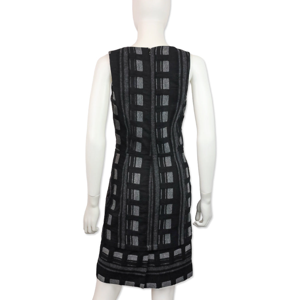 Balenciaga 2010 Black Check Plaid Sleeveless Dress